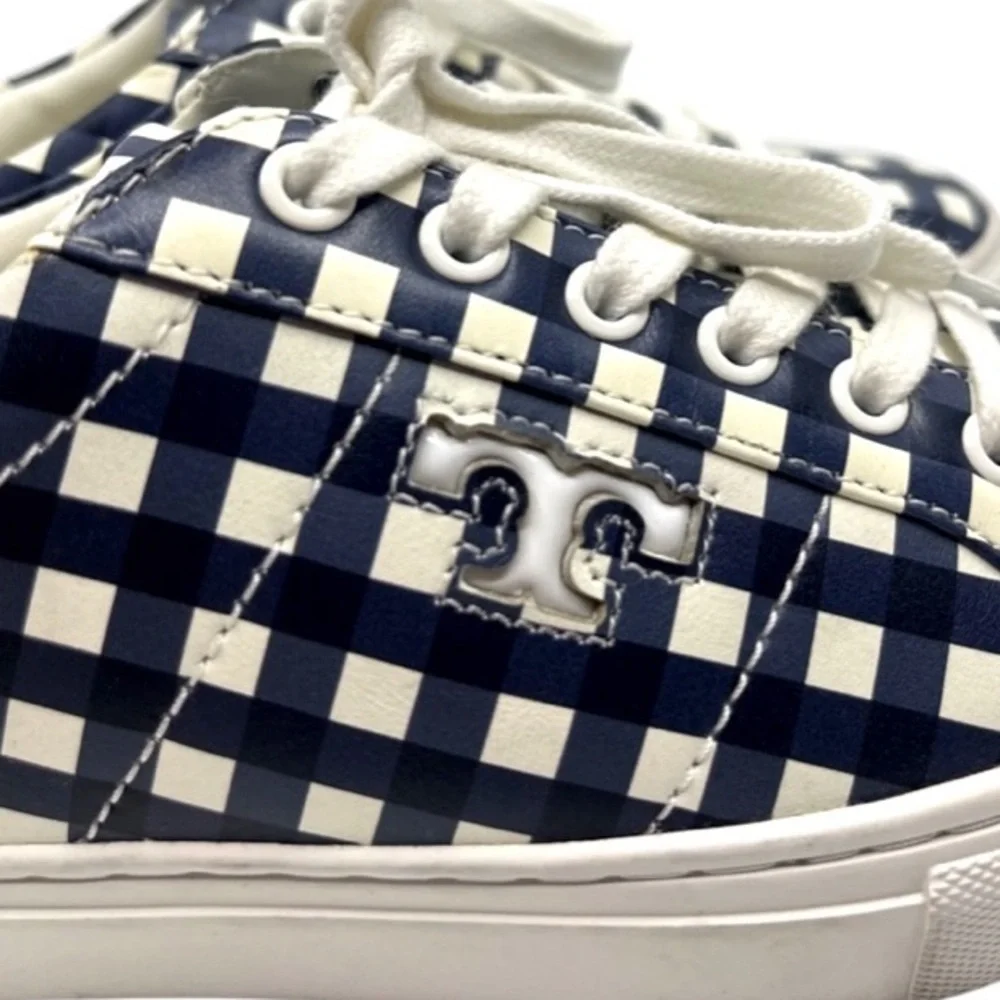 Tory Burch Amalia Sneakers Navy Check 7.5